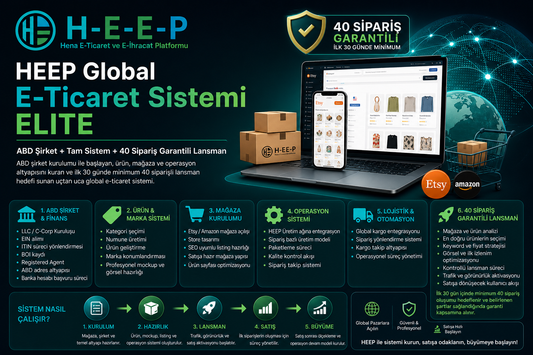 HEEP Global E-Ticaret Sistemi ELITE (ABD Şirket + 40 Sipariş Garantili)